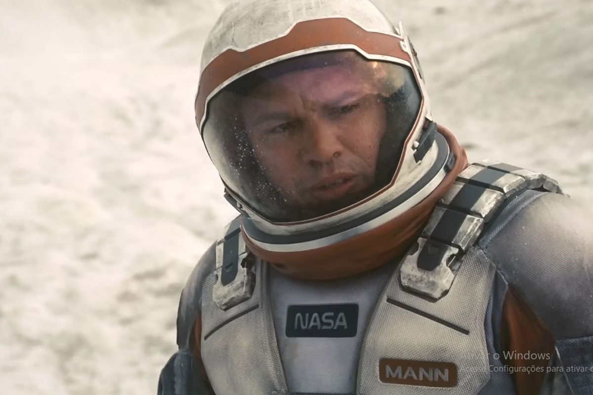 O ator Matt Damon em Interestelar de 2014 O ator Matt Damon em Interestelar de 2014