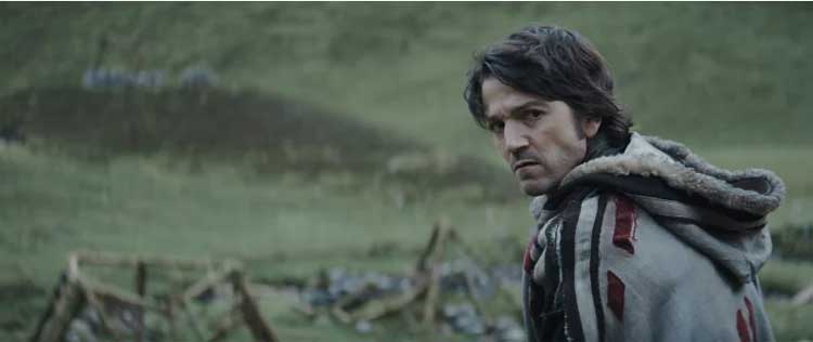 O ator Diego Luna como personagem Cassian Andor na nova série Andor na Disney+ da LucasFilm. 