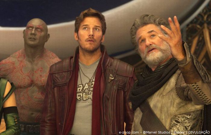 Star-Lord / Peter Quill (Chris Pratt), Drax (Dave Bautista) no elenco.