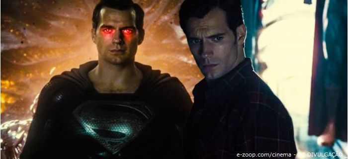 Henry Cavill no papel de Super-Homem em Liga da Justiça.