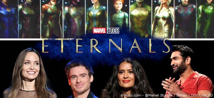 Elenco do filme Eternals que foi adiado para novembro de 2021.