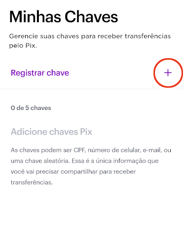 Verificando as chaves PIX no Nubank