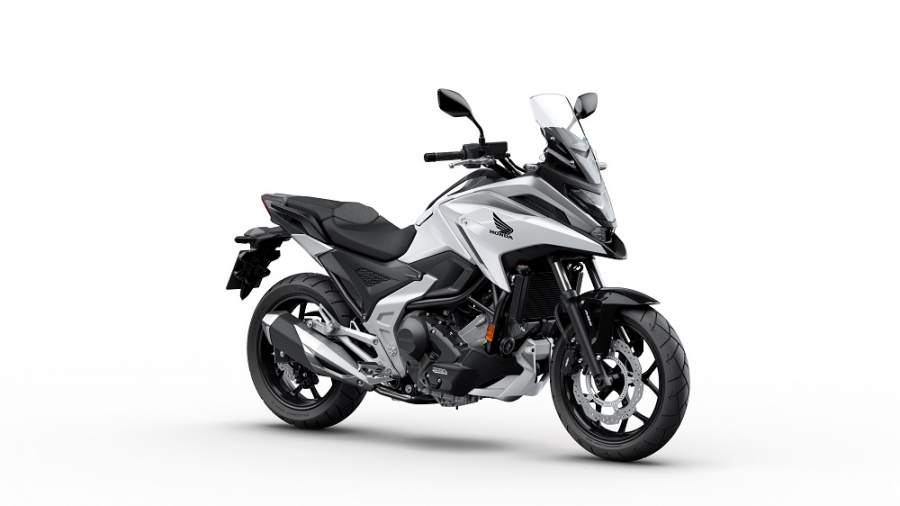 A Honda NC750X 2021 na cor branca. Foto divulgação Honda