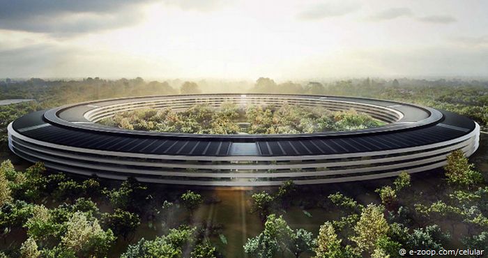 Foto da sede a Apple em Cupertino, CA, ilustra nosso artigo sobre a: Evolução da Apple em 10 anos.