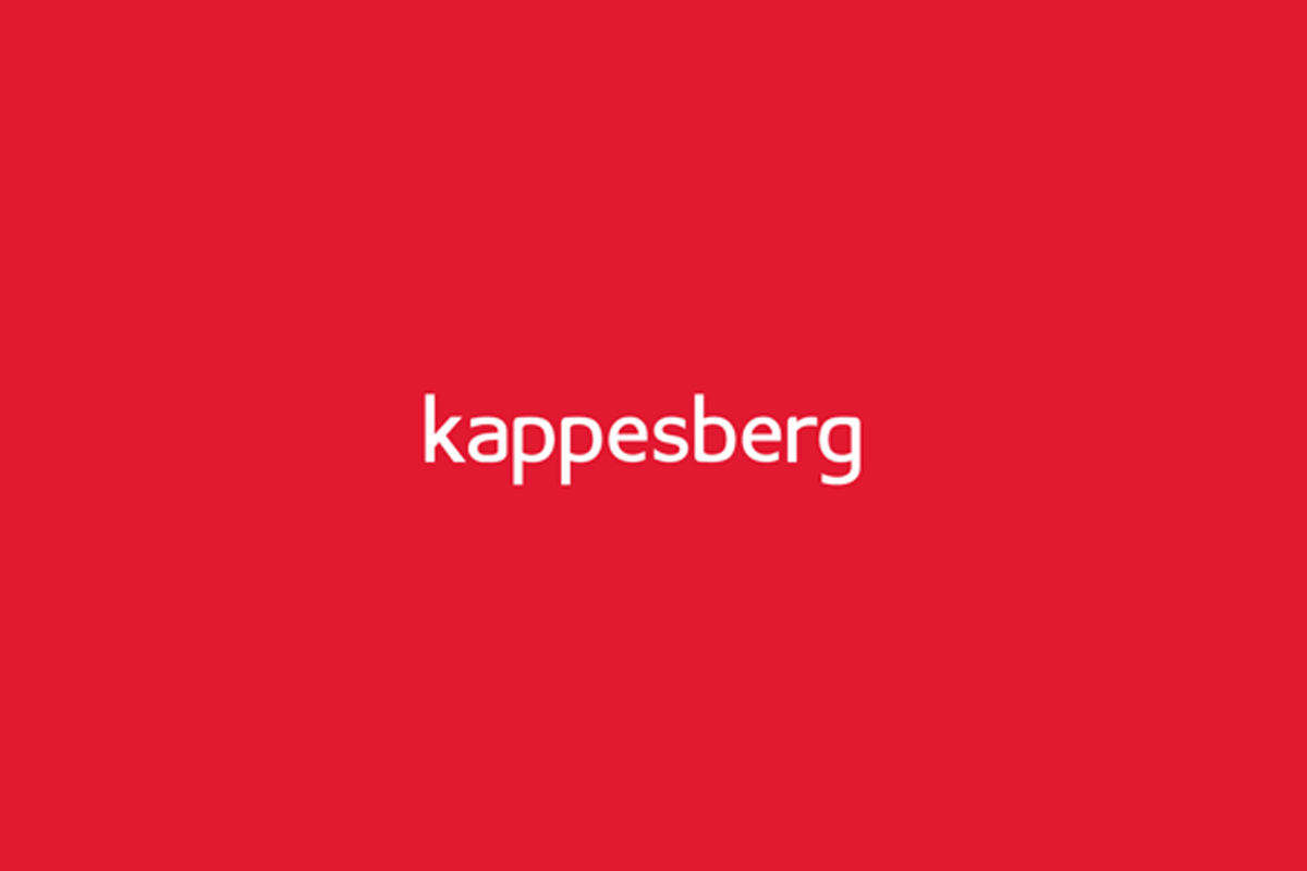 Marca da Kappesberg em fundo vermelho.