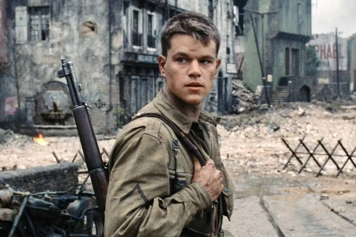 Matt Damon em O Resgate do Soldado Ryan de 1998. Um dos melhores filmes de guerra dos últimos 25 anos. (Imagem: Divulgação)