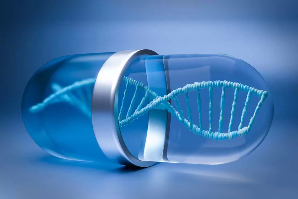 Uma representaçãoem 3D do DNA humano ilustrando nosso artigo sobre alcançar a imortalidade até 2030. Crédito da imagem: freepik.com