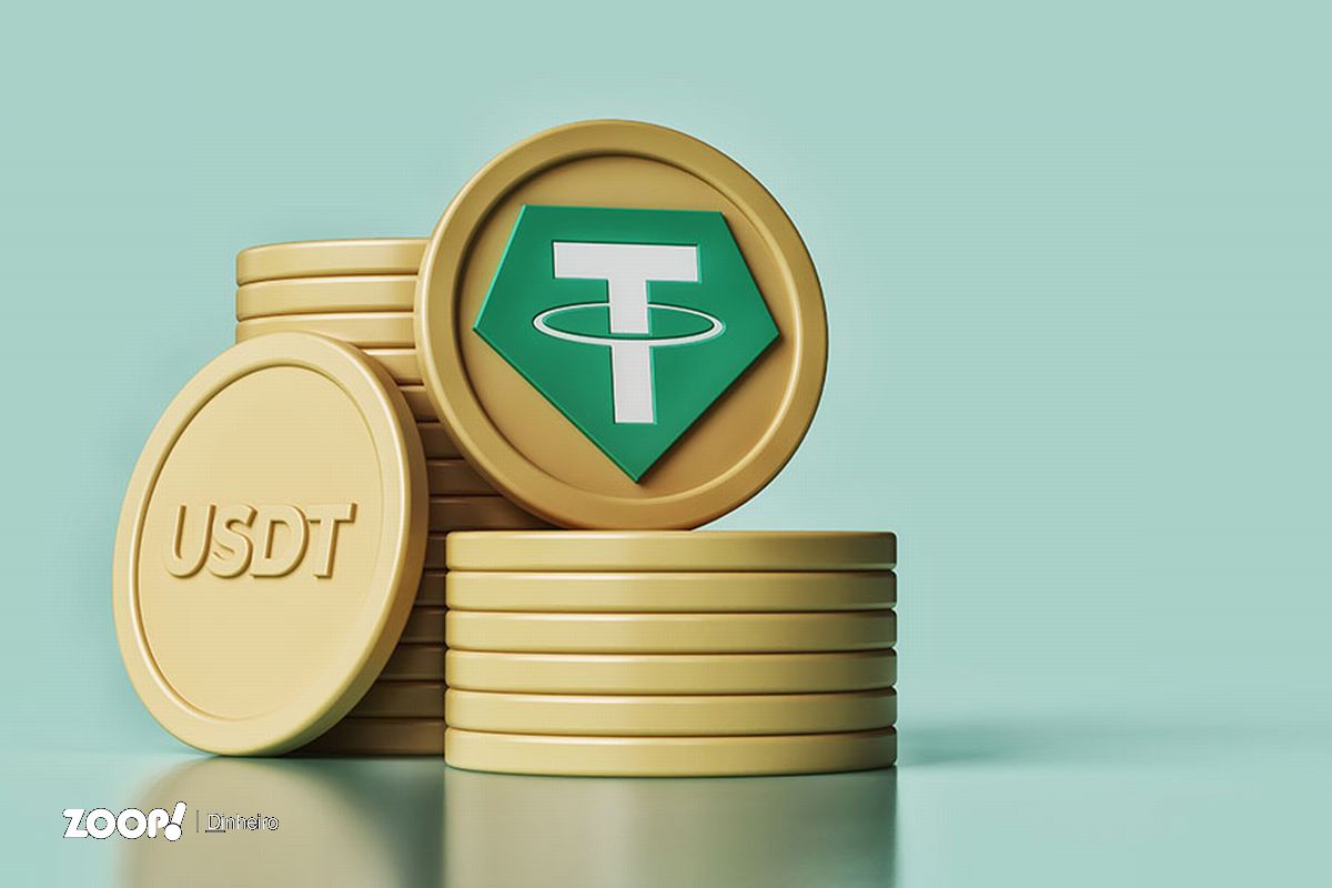 Uma pilha de USDT ilustra nosso artigo sobre: USDT.